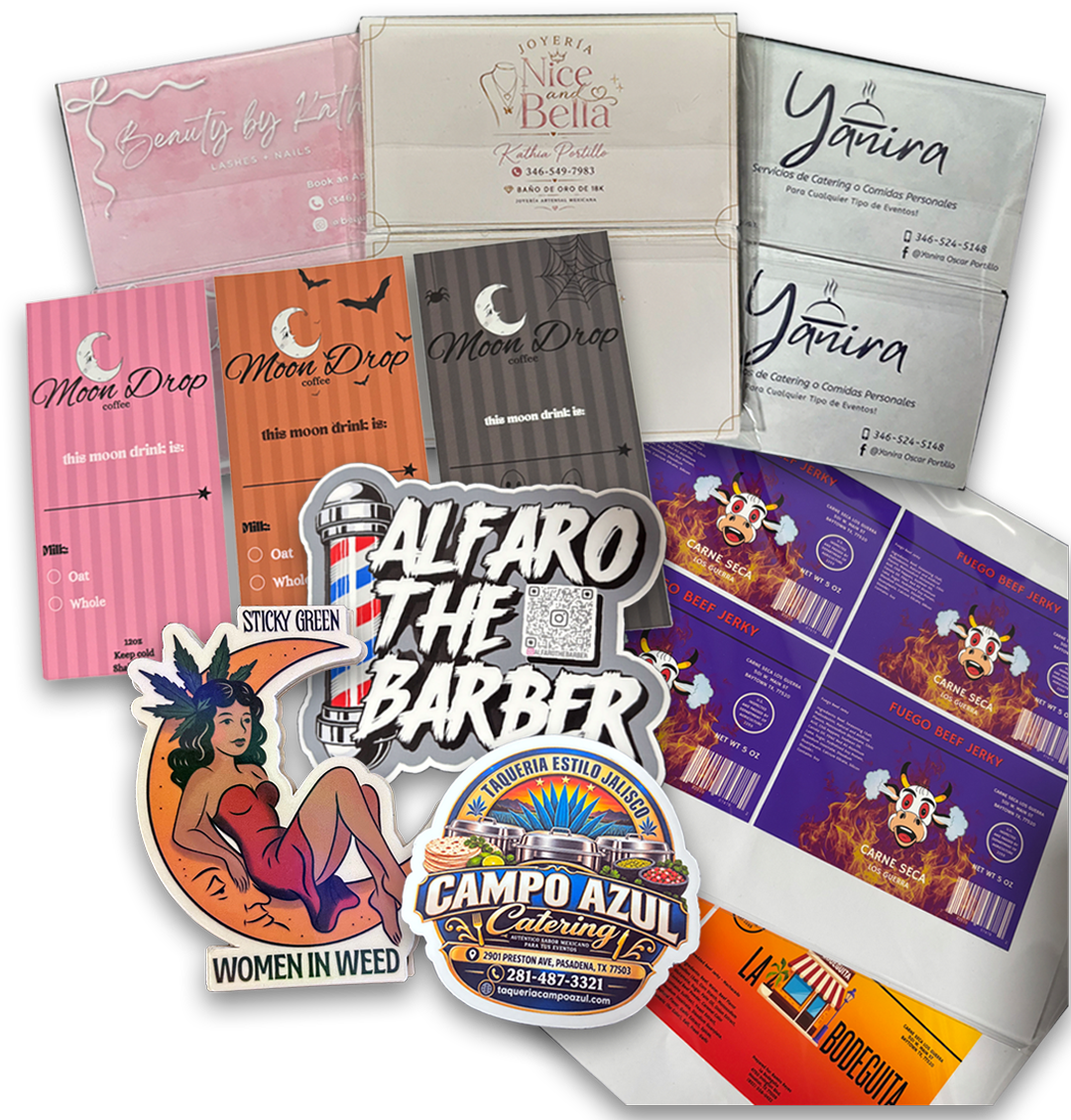 Custom stickers, labels, and printed products created by MeliBe Designs